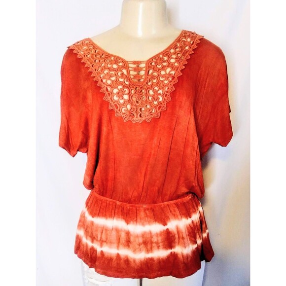 Orange Tie Dyed Top M - Picture 1 of 6